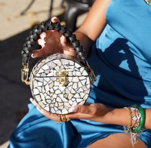 Load image into Gallery viewer, Black Ziva Leather Top Handle (Gold)