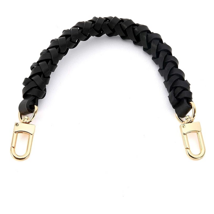 Black Ziva Leather Top Handle (Gold)