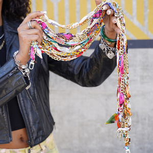 Magenta Fabric Woven Chains