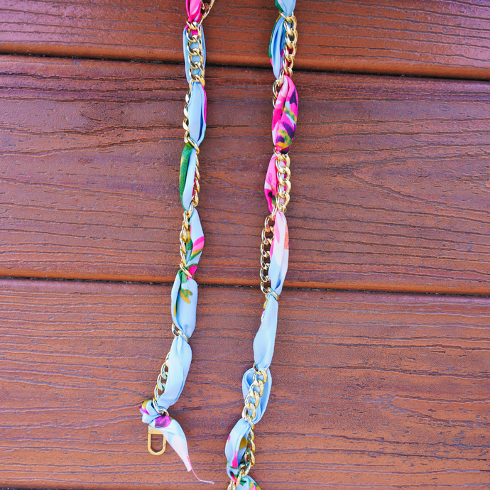 Sky Blue (Floral) Fabric Woven Chains