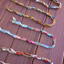 Load image into Gallery viewer, Sky Blue (Floral) Fabric Woven Chains