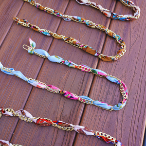 Sky Blue (Floral) Fabric Woven Chains