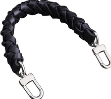 Load image into Gallery viewer, Black Ziva Leather Top Handle (Silver)