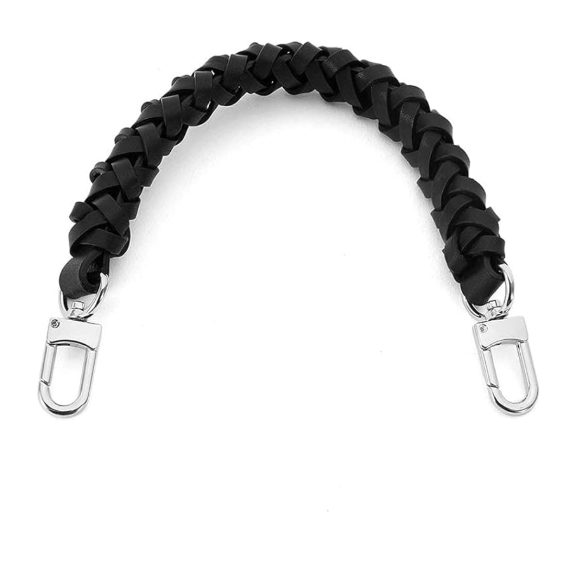 Black Ziva Leather Top Handle (Silver)